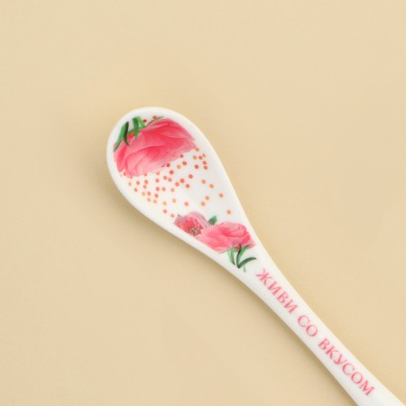 Spoon souvenir “the most beautiful”, ceramics, 2.5 x 12.5 cm.-4