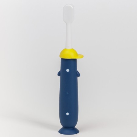 Children's toothbrush, nylon, with a limiter on a suction “Penguinchik”-1
