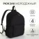 Youth backpack made of textiles, external pocket, black color