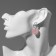 Earrings plastic "Sugar" heart, pink color in silver
