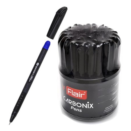Ballpress "Flair. Carbonix v", node-bela 0.7 mm, carbon case, blue ink blue