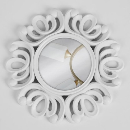 Mirror wall “curls”, D mirror surface 11 cm, white color-1