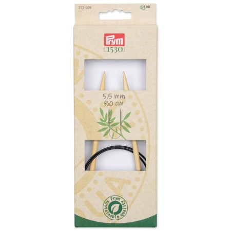 Circular knitting needles, bamboo, 5.5 mm/80cm, 1 pcs