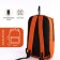 Youth backpack with a zipper, waterproof, 3 outer pockets, color orange color