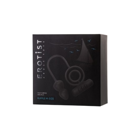 Anal plug with additional stimulation Erotist, silicone, black color-1