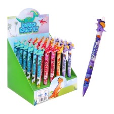 Gel pen 0.5 mm, with erased ink, blue, barcode on a piece, mix dinosaurs