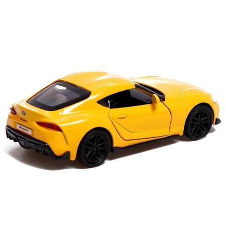 Metal machine Toyota Supra, 1:32, doors, inertia, yellow color open-2