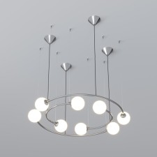 Suspended lamp with glass lactations BROOK, 5W, G9, 89x84x120 cm