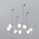 Suspended lamp with glass lactations BROOK, 5W, G9, 89x84x120 cm