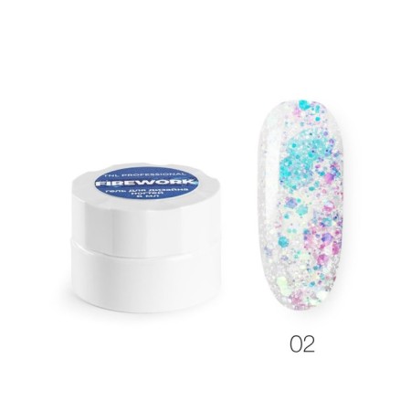 TNL FireWork nail design gel, No. 02 Transparent salvo, 5 ml