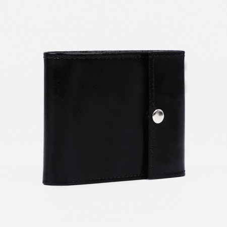Women's wallet on the button, black color