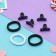 Hair set "Galey" (3 elastic bands 5 cm, 4 crab 2.5 cm) loop, black and white