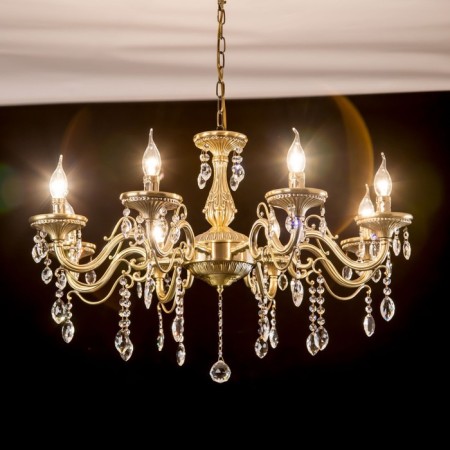 Suspended chandelier Citilux "Carmen" CL404183, 80x80x60 cm, 8x60W, E14, brown color-10