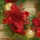 New Year's Wreath D-25 cm "Red flowers and bells" mix