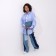 Bag Cross-Bodi with a zipper, blue color