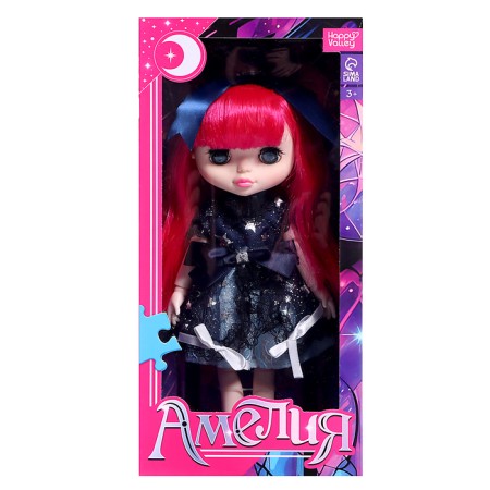 Ashlet doll "Amelia", 28 cm, blue dress-6