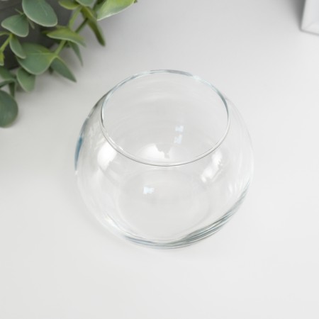Glass Glass for 1 candle "Ball" transparent 7x9x9 cm-2