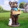 Garden Figure-Pillet for Bird "Bear with a Bird" from the Polystone, 42cm, Big, Street