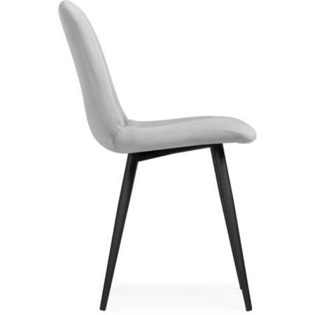 Stool on the metal frame Dani metal/velor, black/light gray 43x48x85 cm-2