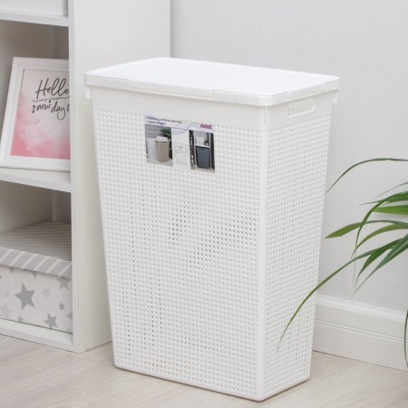 Besnaya basket with a lid "loft", 50 l, white color-3