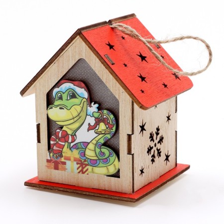 New Year! Decor with backlight "Fairytale House", 6.5 × 6.5 × 8.5 cm-1