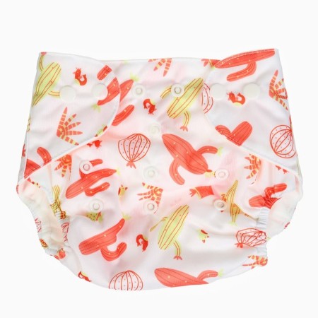 A set of reusable diapers "Cacti", 3-8 kg, white, red, 2 pcs., I crush me-4