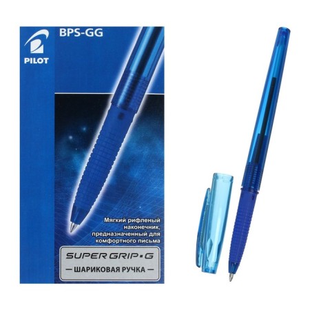 Ballpoint handle Pilot Super Grip G, node 0.7mm, rubber emphasis, blue rod, BPS-GG-F (L)