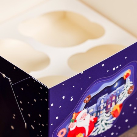 Packaging for 4 cupcakes with the New Year's Eve window, 16 x 16 x 10 cm-3