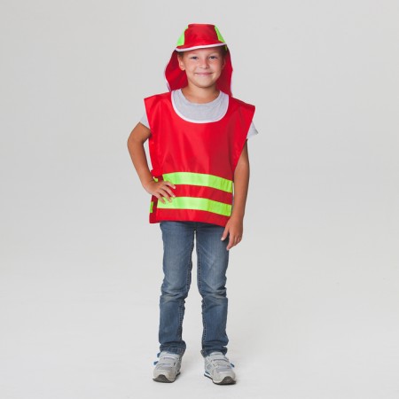 Carnival costume "Fireman EMERCOM, p. 32–34, 5-10 years old, mix color stripes