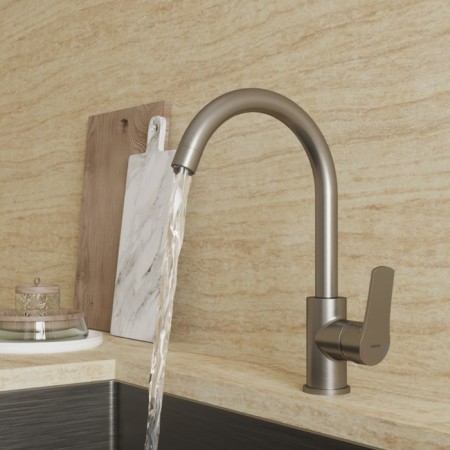 MILARDO MILARDO MELNJ05 kitchen mixer, pour 182 mm, color satin-2