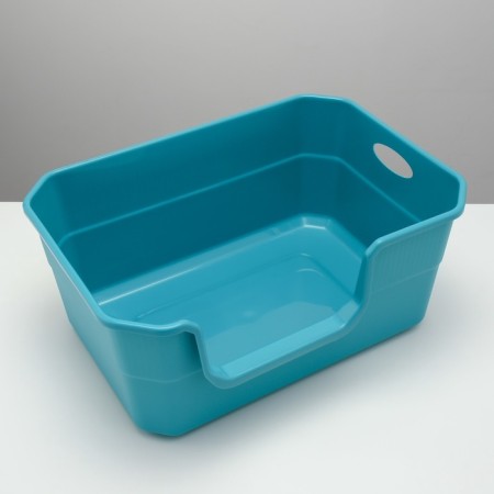 The toilet open with the side entrance with a scoop and a filter, 50 x 35 x 24 cm, blue-2