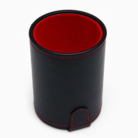 A leather glass for playing bones, 5 cubes included, 7.9 x 10.2 cm-5