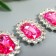 Decor for creativity Metall "Medallion octagonal" bright pink crystal rhinestones 2x1.5cm