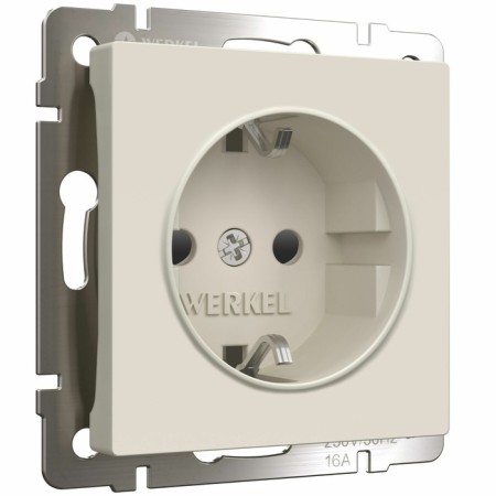 Rosette W1171162 with grounding and curtains, Aivori matte