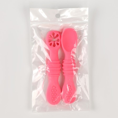 Set of children's cutlery, pink color-4