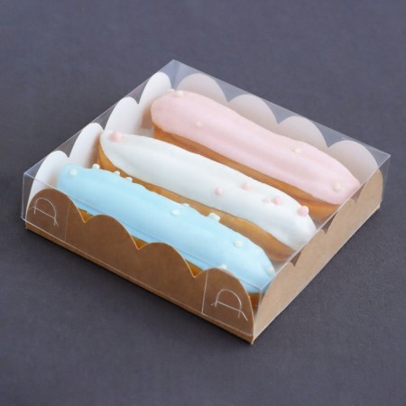 Box for cookies, craft, 12 x 12 x 3 cm-2