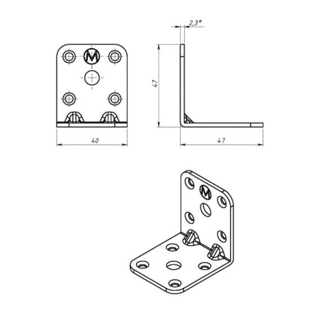 Corner Furniture Tundra Krep, 47x47x40x2.3 mm, zinc, in packaging 1 pc.-3