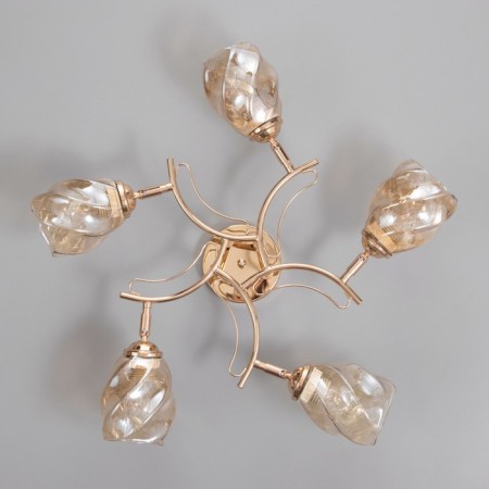 LUSTER "LOIS" 5x40W E27 gold 54x54x22cm-3