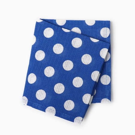 Towel 35x60cm peas 568-5p, blue, waffle, 120g/m, HL100%-4