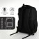 Youth backpack, 2 lightning departments, 4 pockets, with USB, black color