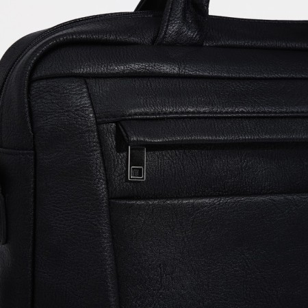 Business Business on a zipper, Textura, 2 external pockets, black color-3