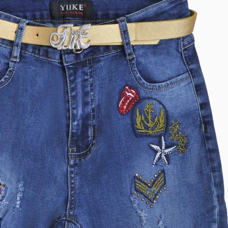 Jeans for girls, height 146 cm, blue color-3