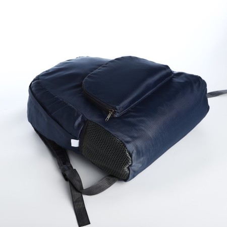 Folding backpack, lightning department, external pocket, 2 side nets, gray color-5