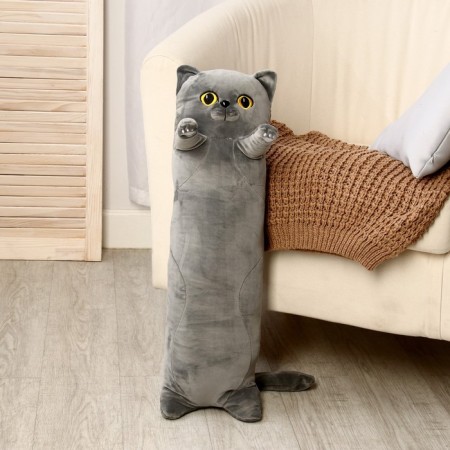 Soft toy-podushka "Cat", 70 cm, gray color-1