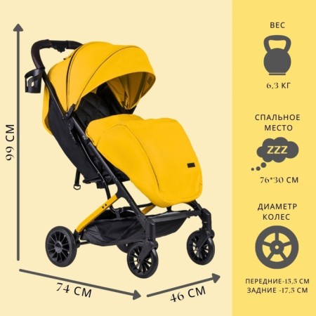 Walking stroller Farfello Costa Tracy 4, Vibrant Yllow-11