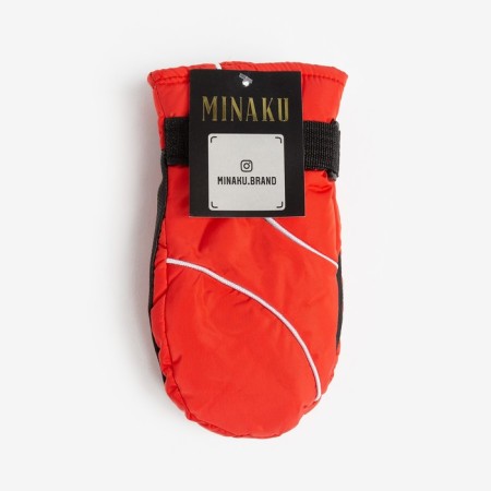 Mittens of winter children's minku, color red, rr 16 (18 cm)-3