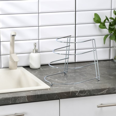 Storage for storing pans for 3 items, 28 × 23 × 22 cm, zinc, silver color-1
