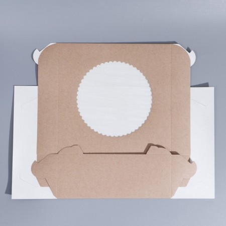 Capcake box, confectionery packaging with a nameplate, 6 cells, Hand Made, 23.5 x 23.5 x 10 cm-4