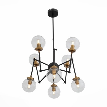 Ceiling Ceiling ST LUCE. SL234.402.08. Varieta. 8x40 watts, E27, 89x89x54 cm, black color, gold-17