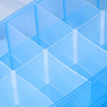 Organizer for storage is plastic, 3 tiers, 30 cells, 32 × 18 × 24 cm, blue color-2